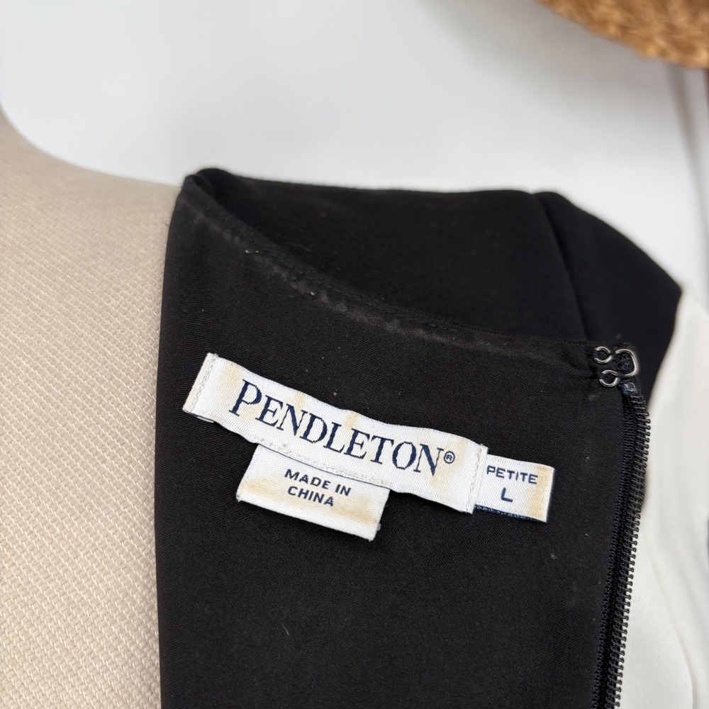 Pendleton Woolen Mills LP Black & White Ponte Colorblock Short Sleeve Midi Dress - Picture 8 of 10